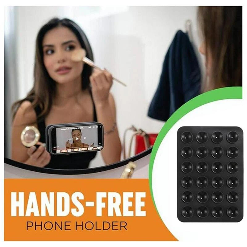 Universal Silicone Suction Phone Holder – Secure Mount for Car & Desk