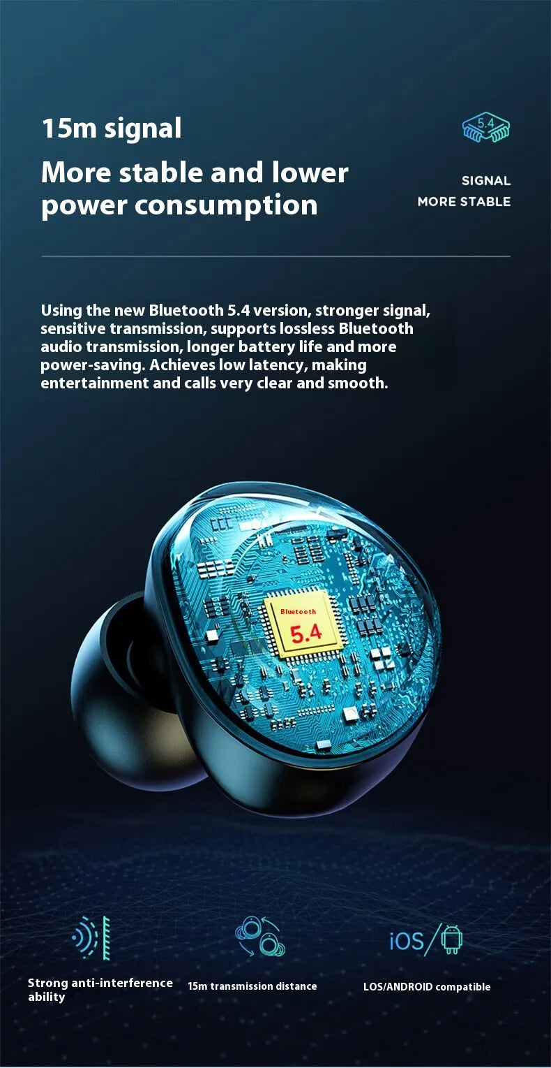 Wireless Bluetooth Earbuds with LED Display – Long Battery Life