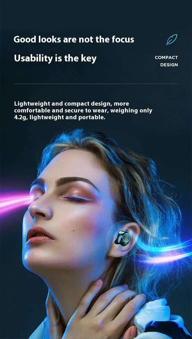 Wireless Bluetooth Earbuds with LED Display – Long Battery Life