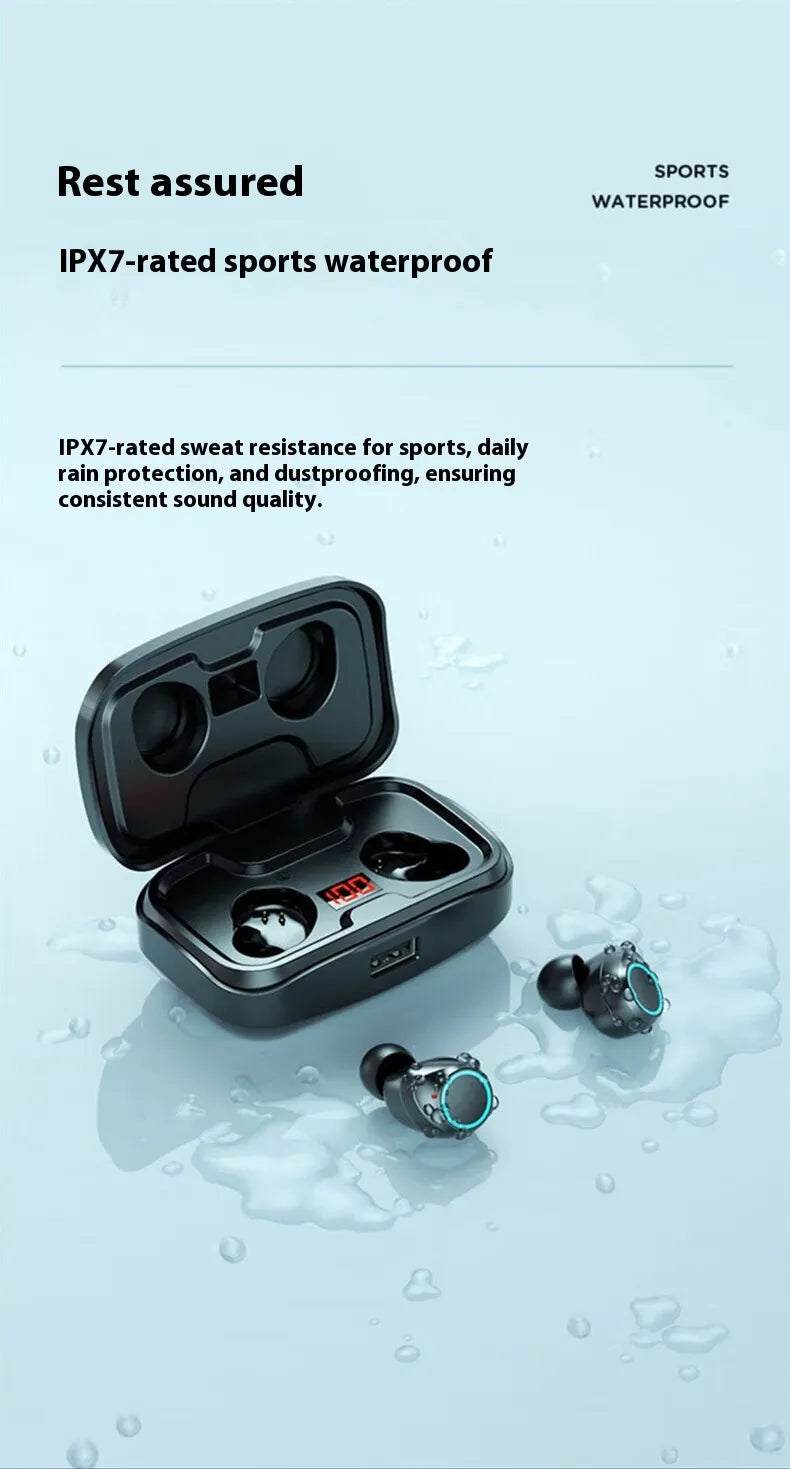 Wireless Bluetooth Earbuds with LED Display – Long Battery Life